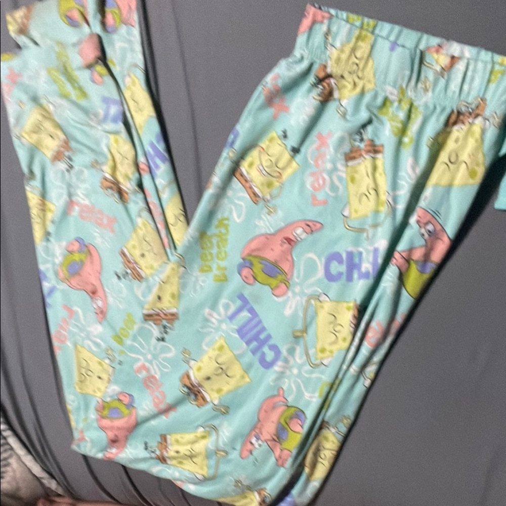 SpongeBob SquarePants Blue and Yellow Pajama Bottoms